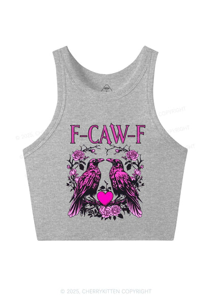 F CAW F Pink Ravens Valentine's Day Y2K Crop Tank Top Cherrykitten