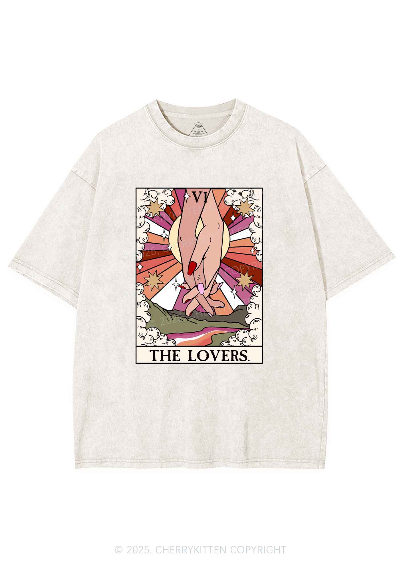 The Lesbian Lovers Y2K Shirts Washed Tee Cherrykitten