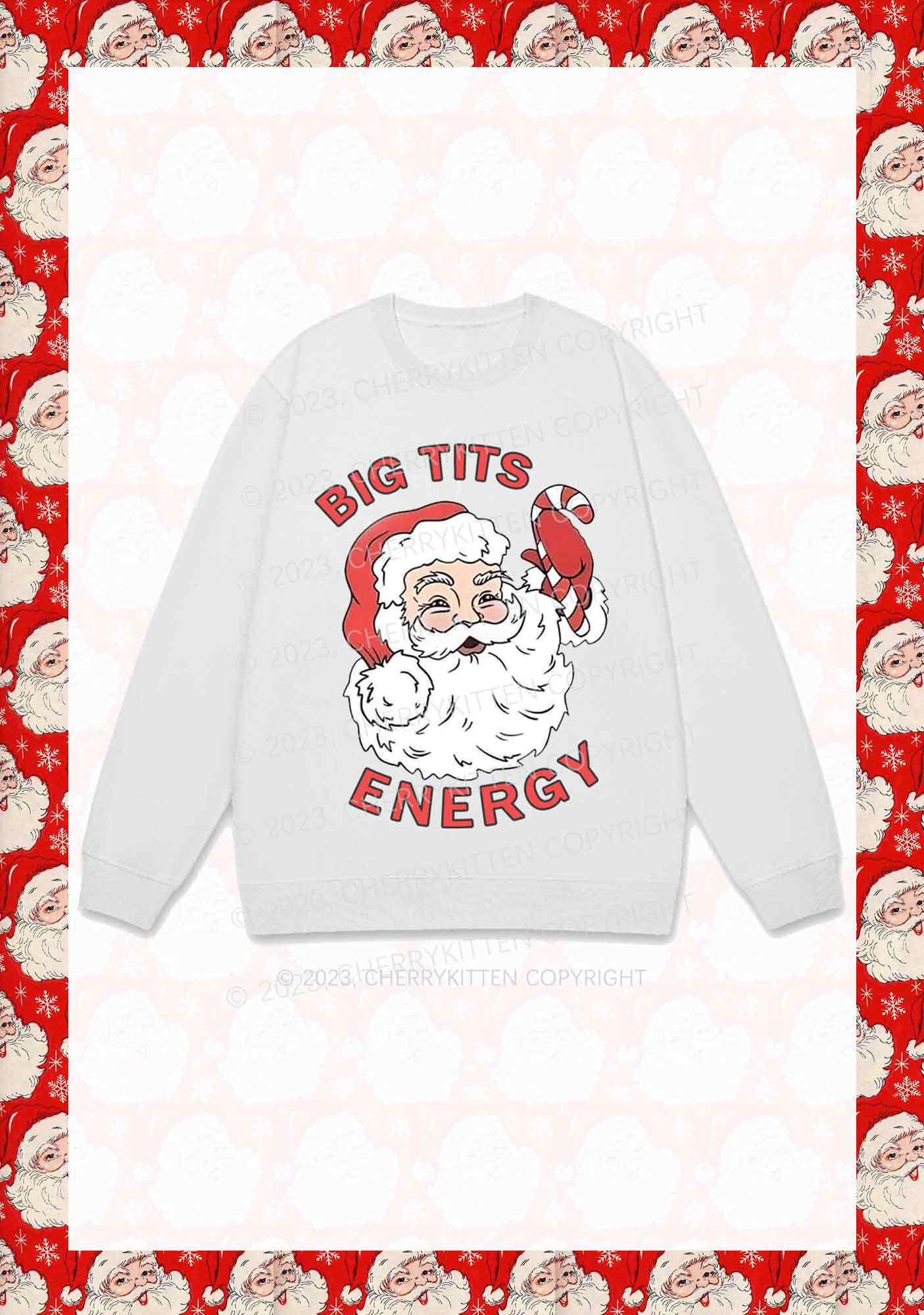Big Santa Energy Christmas Y2K Sweatshirt Cherrykitten