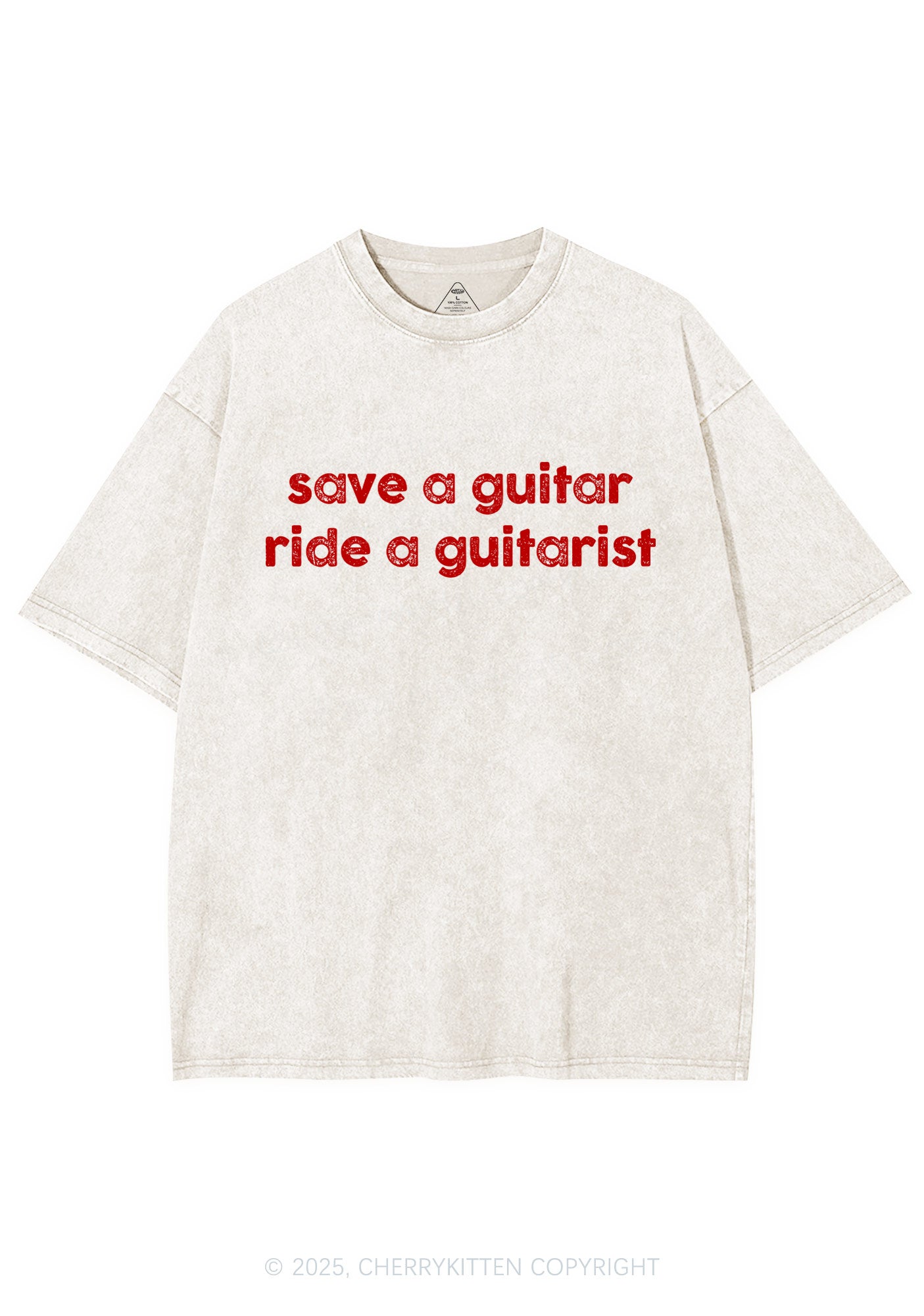 Ride A Guitarist Y2K Shirts Washed Tee Cherrykitten