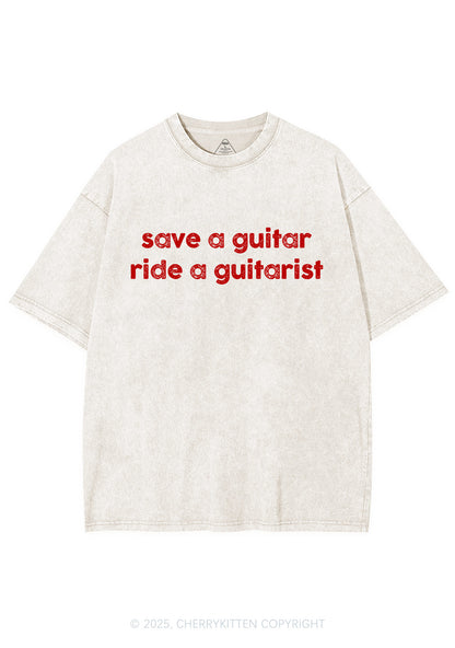 Ride A Guitarist Y2K Shirts Washed Tee Cherrykitten