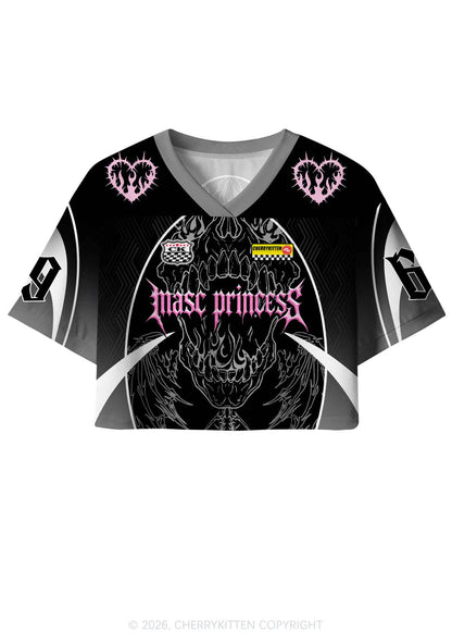 Masc Princess Dark Skull Pride Y2K Crop Sport Jersey Shirts Cherrykitten