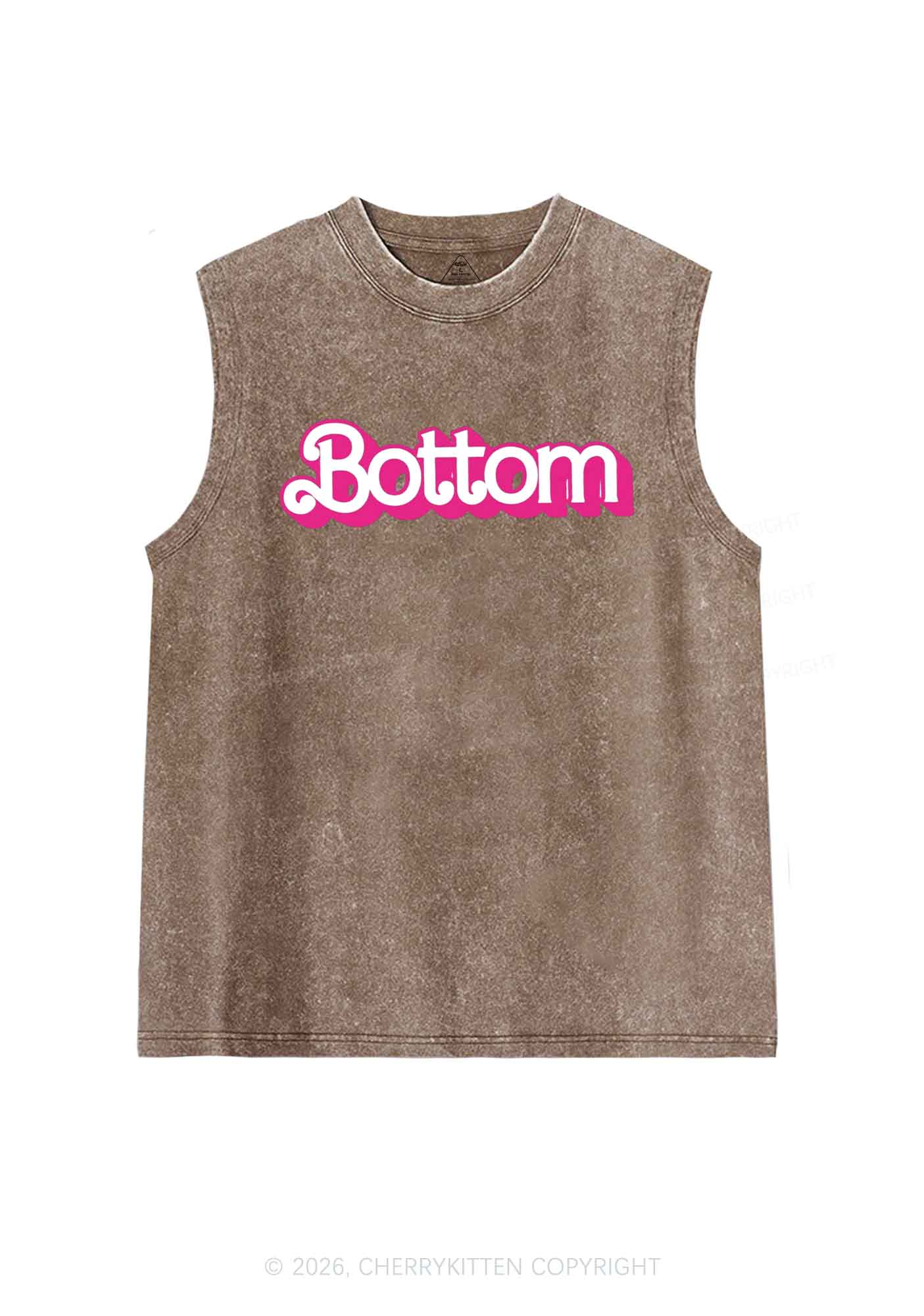 Pink Bottom Pride Y2K Washed Muscle Tank Cherrykitten