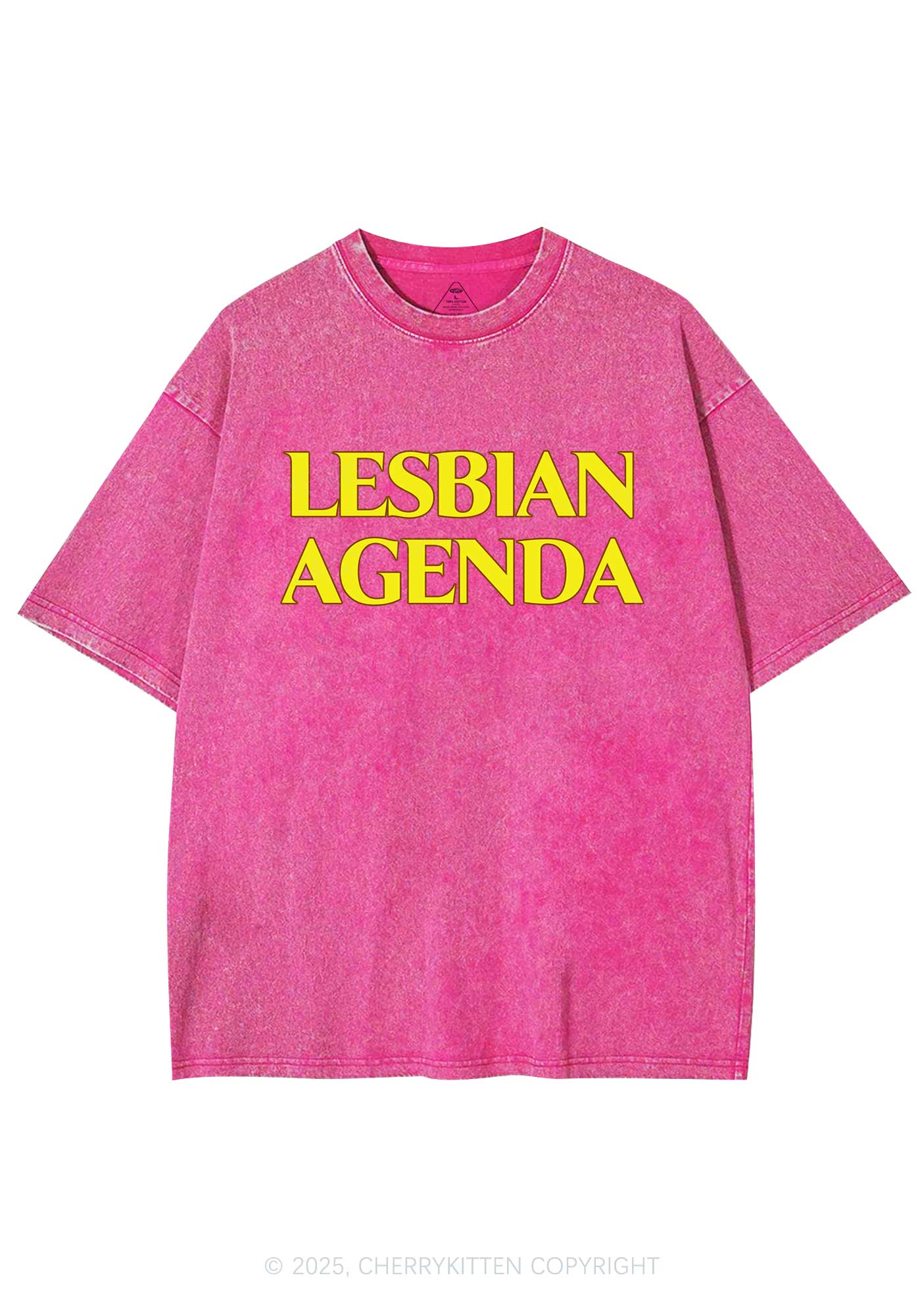 Lesbian Agenda Y2K Shirts Washed Tee Cherrykitten