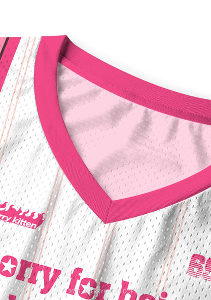 Pink Sorry For Being Hot Lesbian Pride Y2K Sport Jersey Tank Cherrykitten
