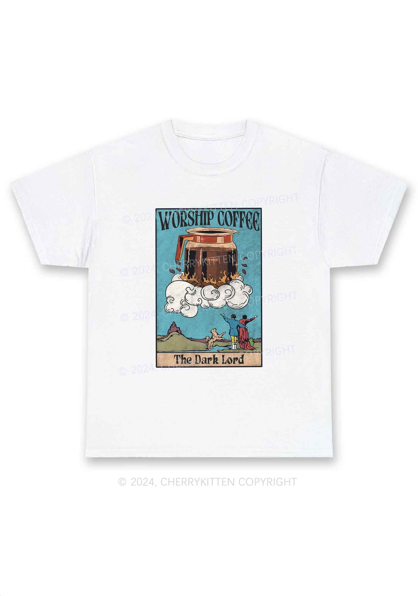 Worship Coffee Y2K Chunky Shirt Cherrykitten