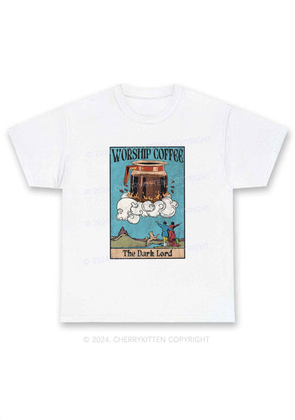 Worship Coffee Y2K Chunky Shirt Cherrykitten