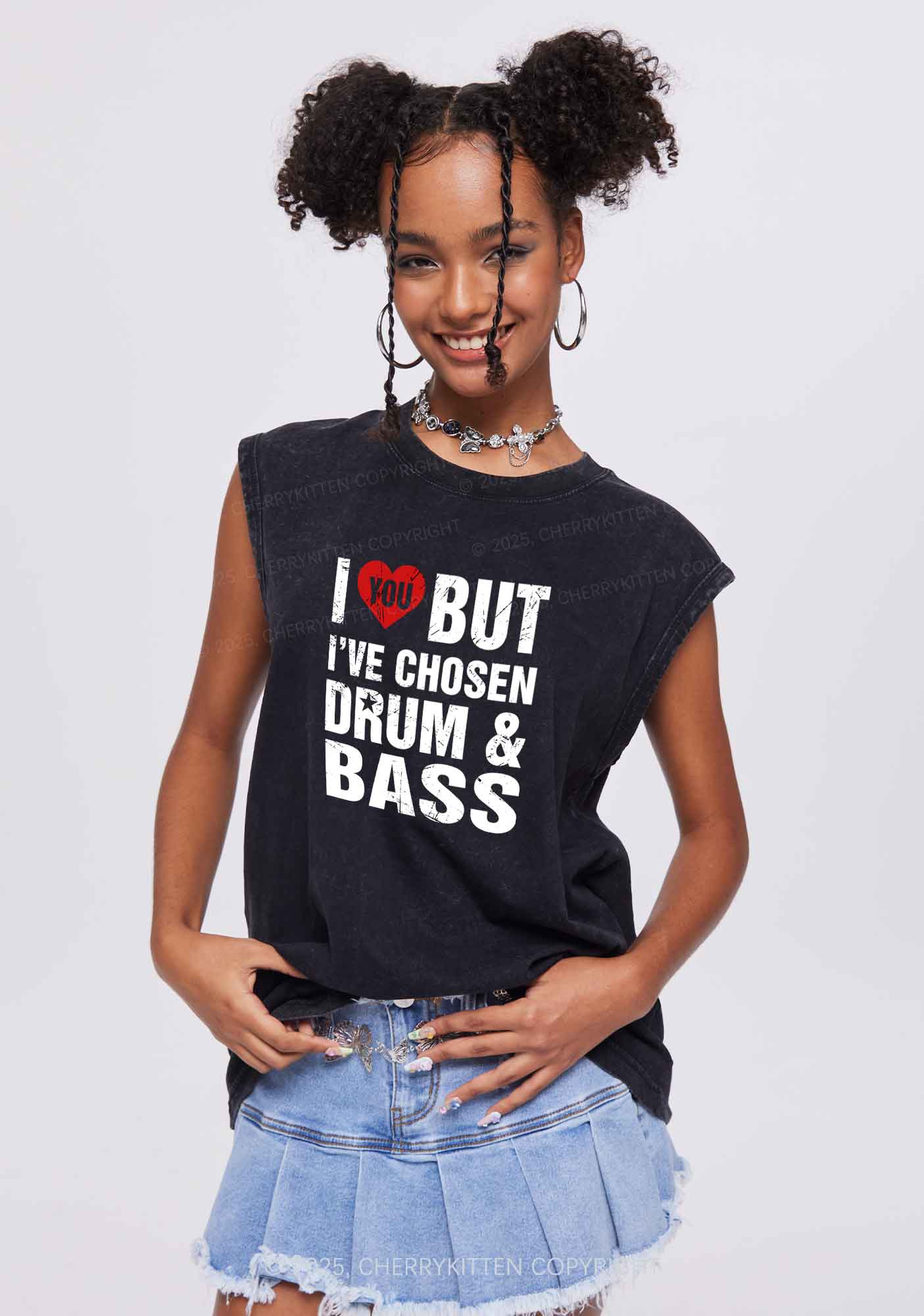 Chosen Drum And Bass Y2K Washed Muscle Tank Cherrykitten