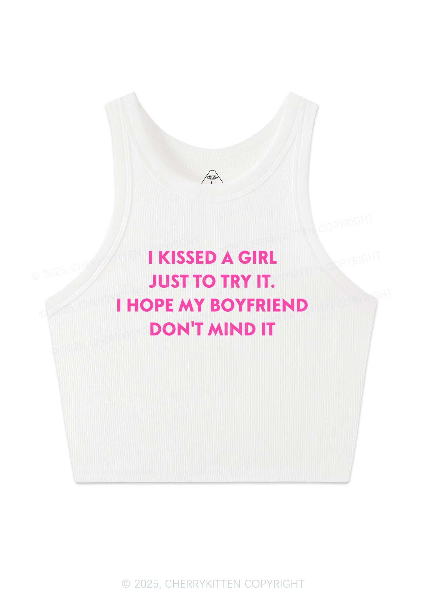 I Just Kissed A Girl Pride Y2K Crop Tank Top Cherrykitten