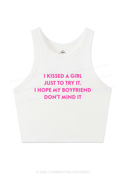 I Just Kissed A Girl Pride Y2K Crop Tank Top Cherrykitten