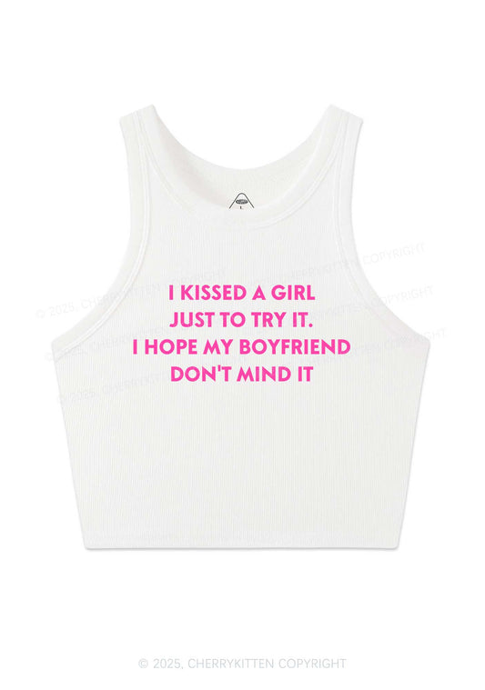 I Just Kissed A Girl Pride Y2K Crop Tank Top Cherrykitten