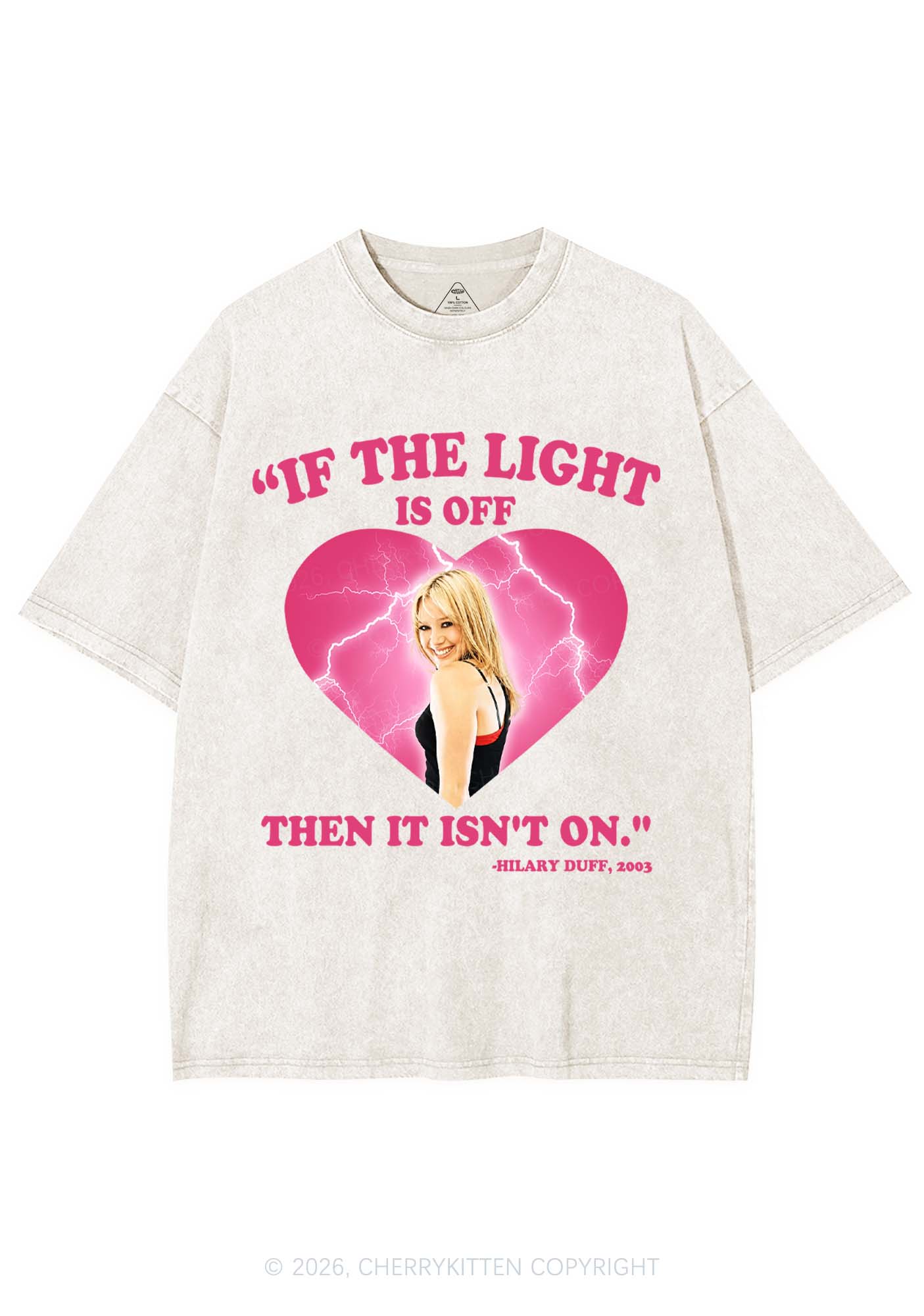 If The Light Is Off Y2K Shirts Washed Tee Cherrykitten