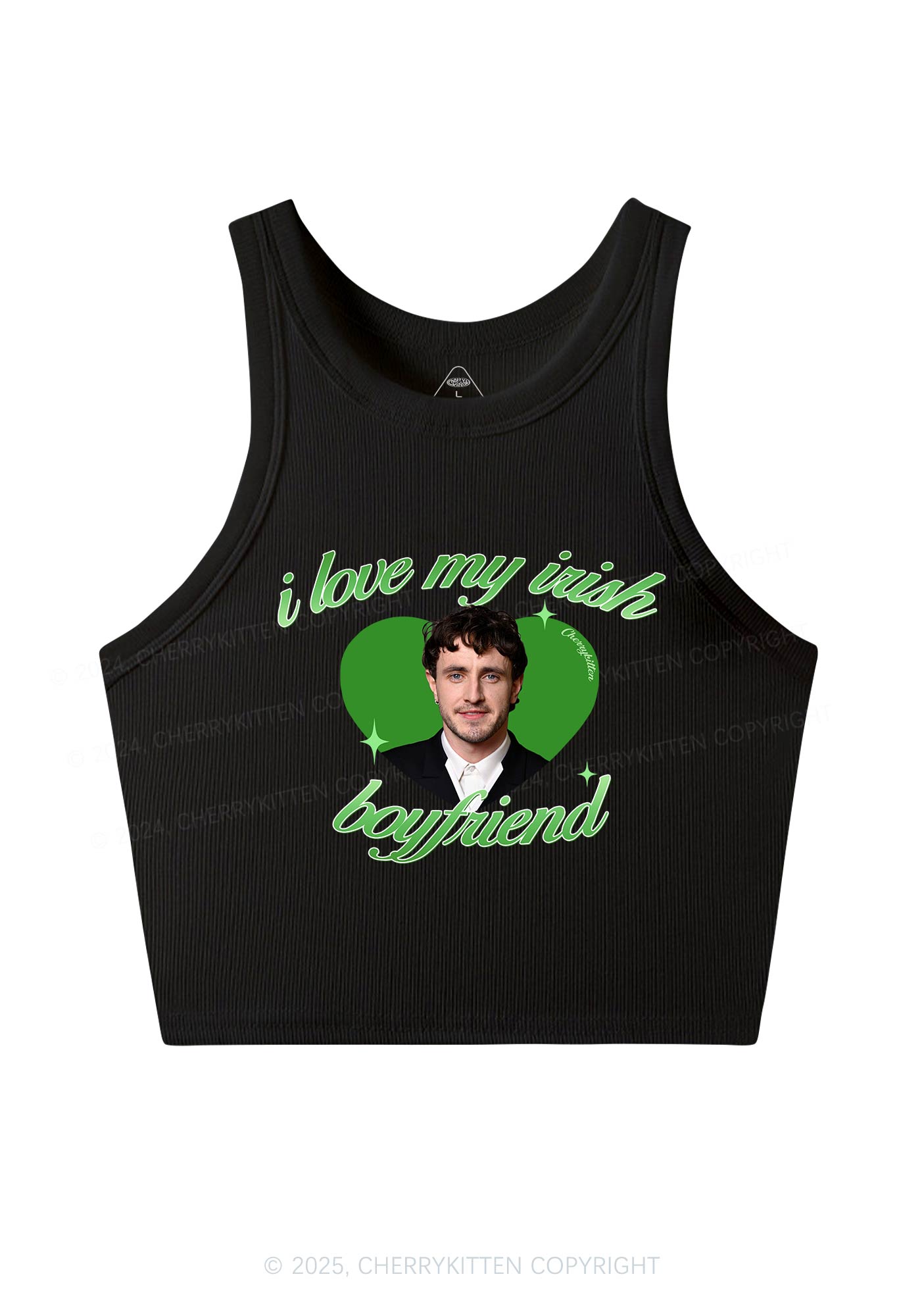 Love My Irish Boyfriend St Patricks Y2K Crop Tank Top Cherrykitten