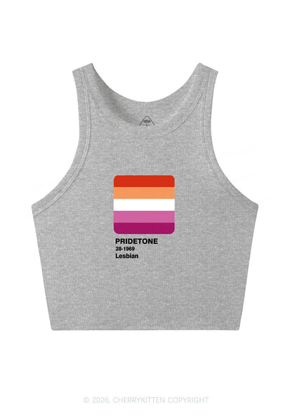Pridetone Lesbian Pride Y2K Crop Tank Top Cherrykitten
