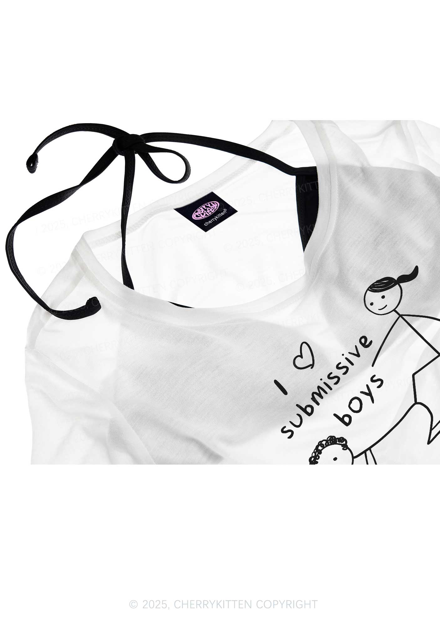 I Love S Boys Y2K Sheer Boyfriend Tee Cherrykitten
