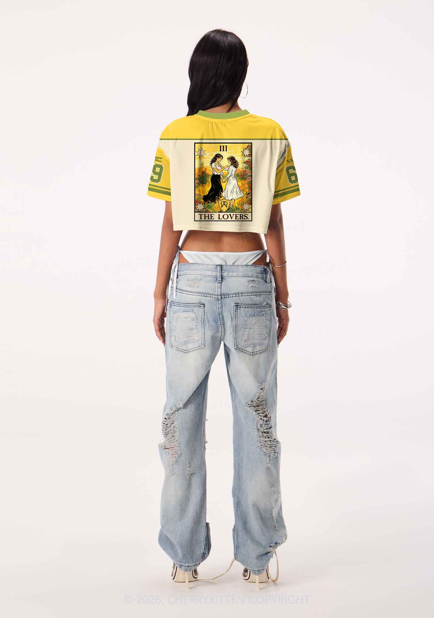 Lesbian Couple Dancing Pride Y2K Crop Sport Jersey Shirts Cherrykitten