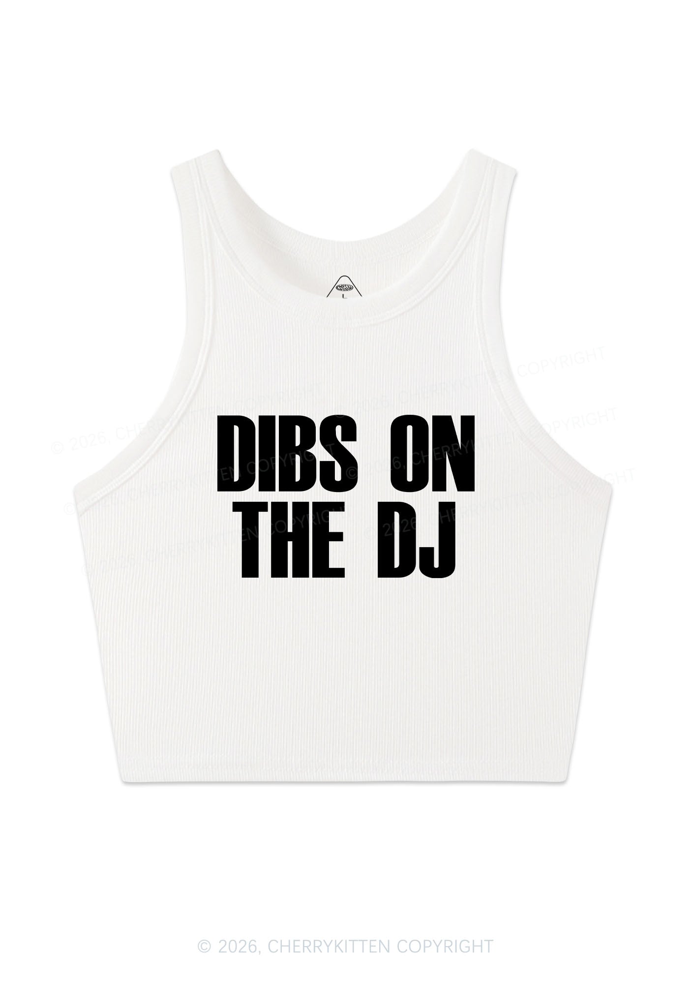 Dibs On The DJ Y2K Crop Tank Top Cherrykitten