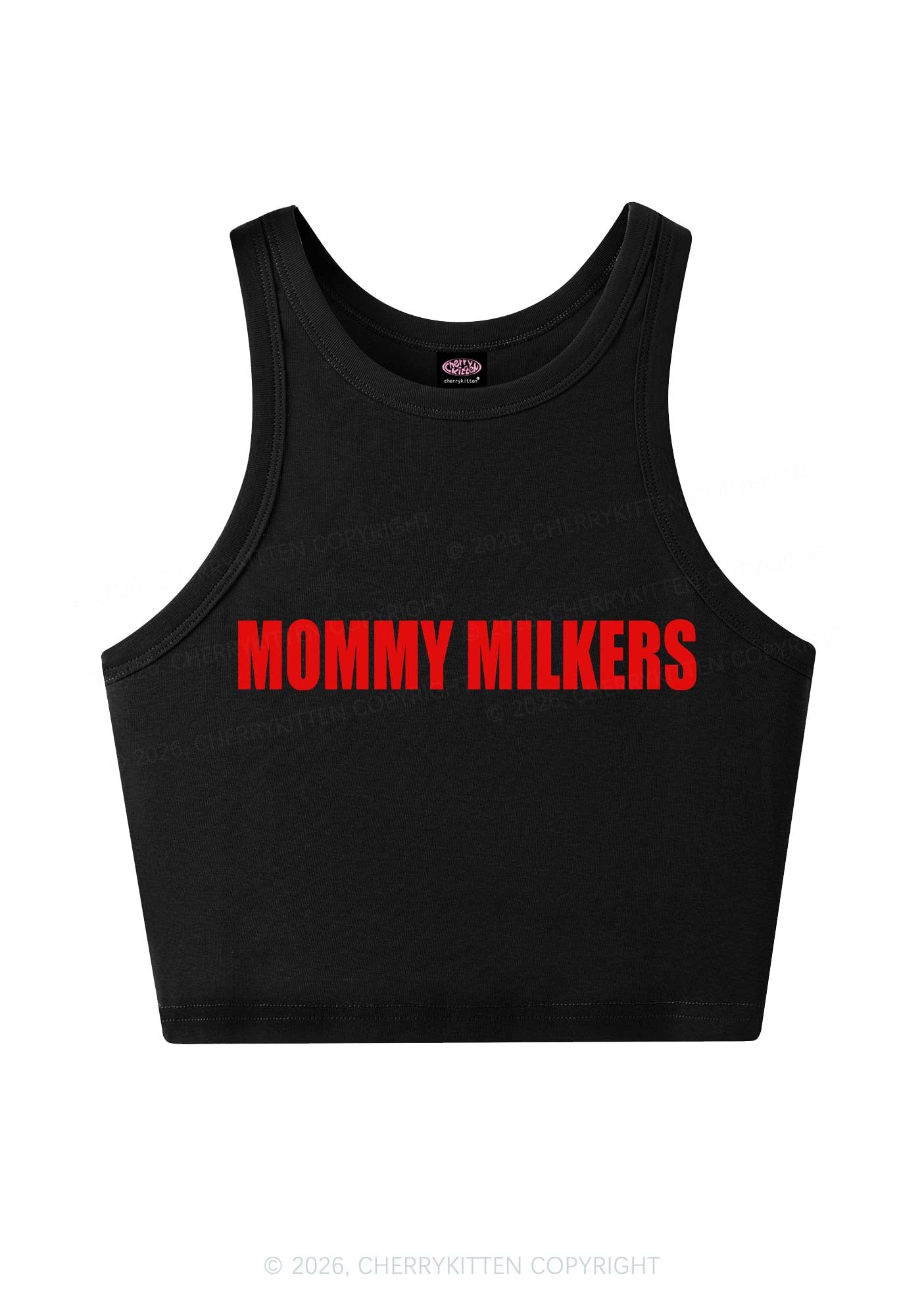 Mommy Milkers Y2K Crop Tank Top Cherrykitten