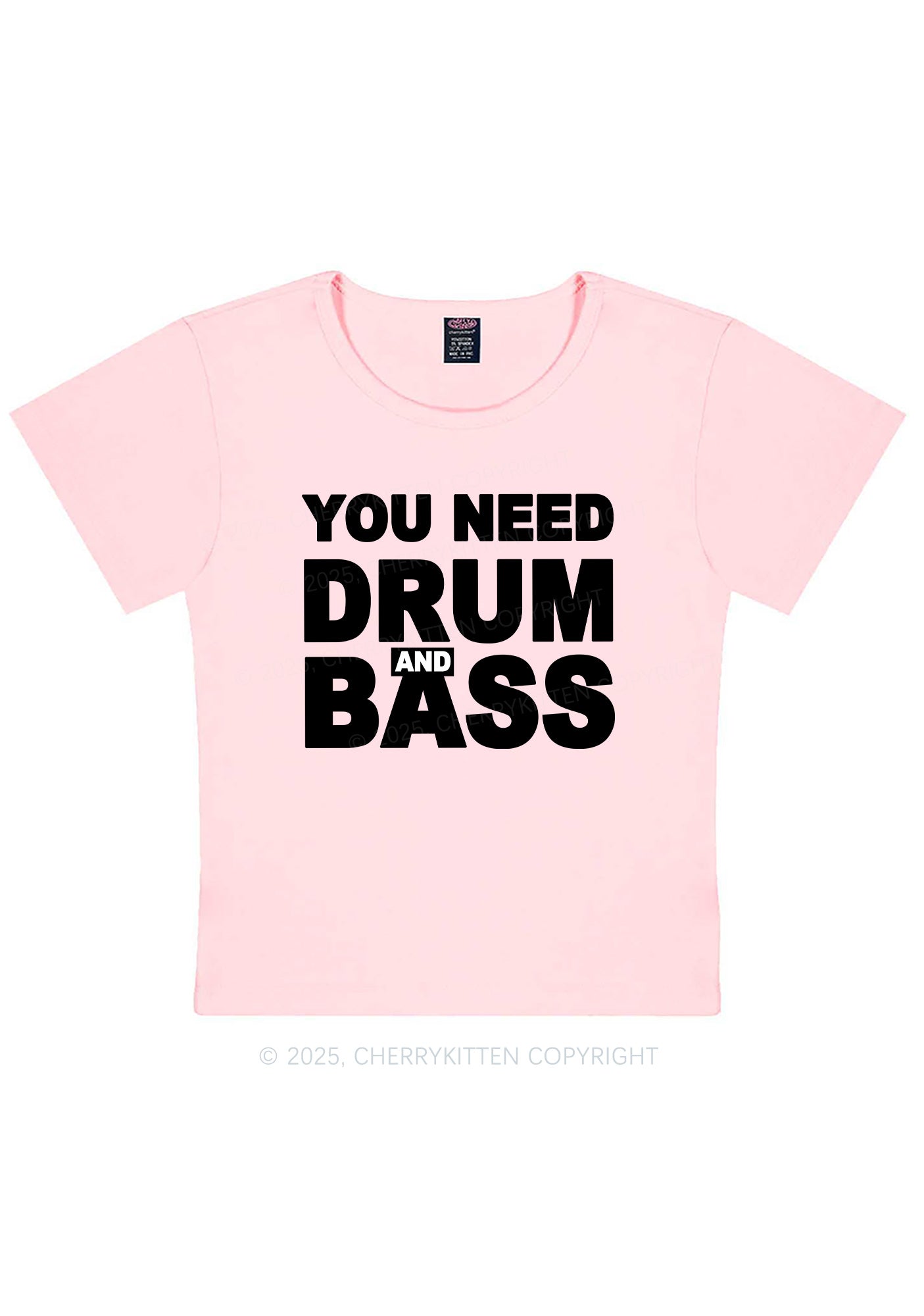Need Drum And Bass Y2K Baby Tee Cherrykitten