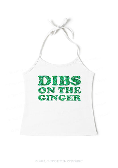 Glitter Dibs On The Ginger St Patricks Y2K Halter Neck Cami Cherrykitten