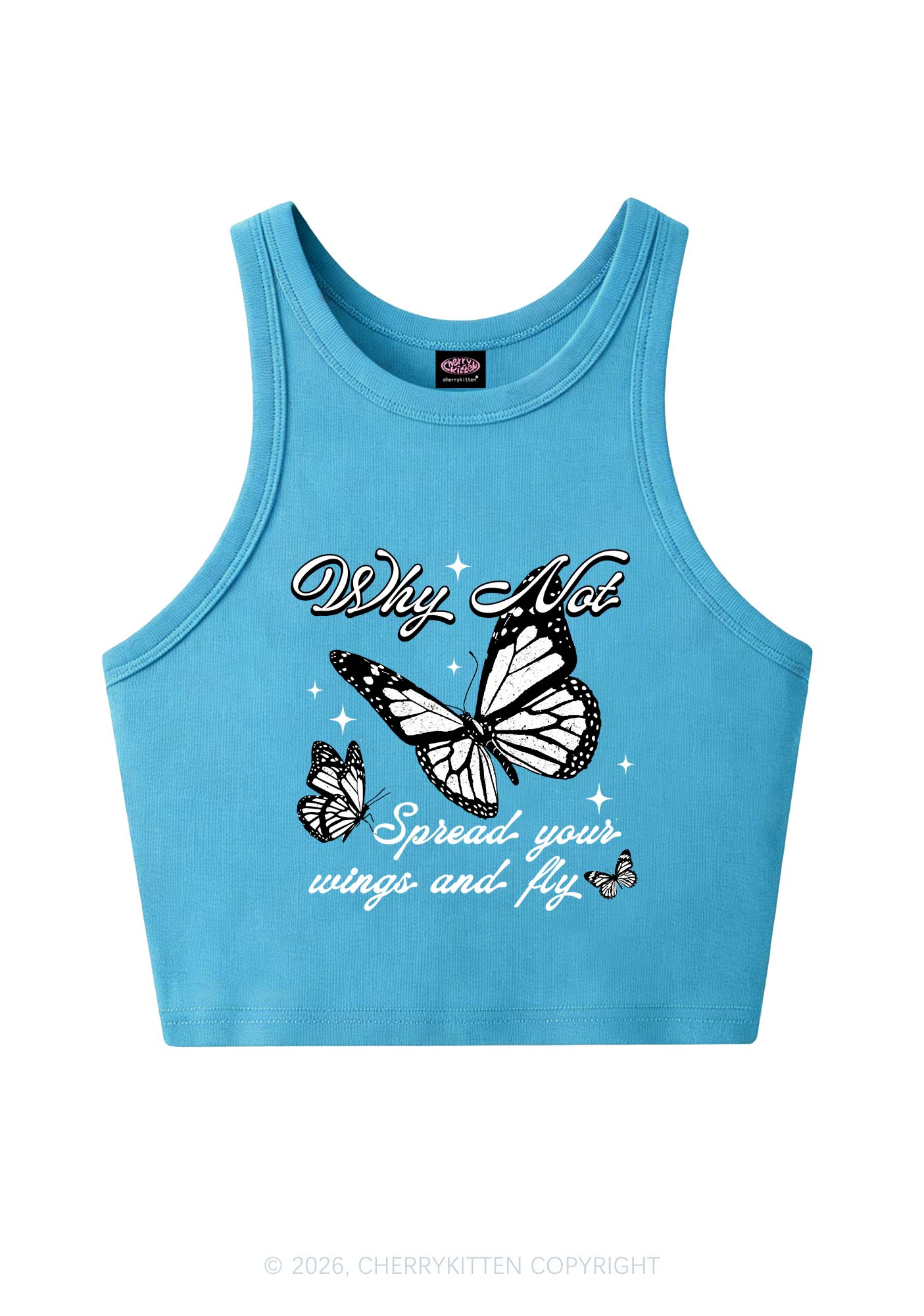 Spread Your Wings And Fly Y2K Crop Tank Top Cherrykitten