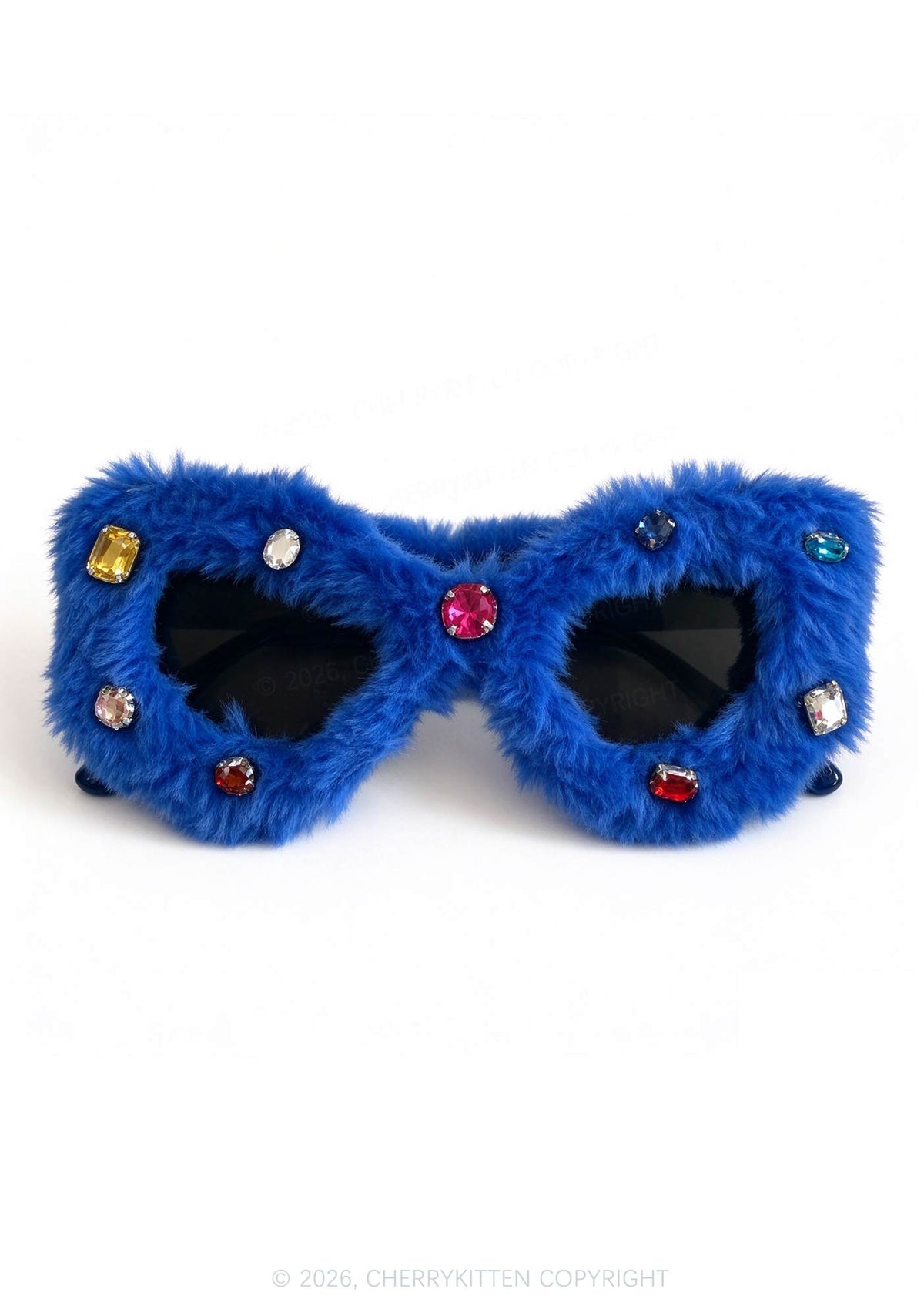 Royal Blue Plush Y2K Sunglasses Cherrykitten