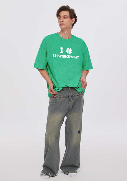 I Love St Patricks Y2K Washed Tee Cherrykitten