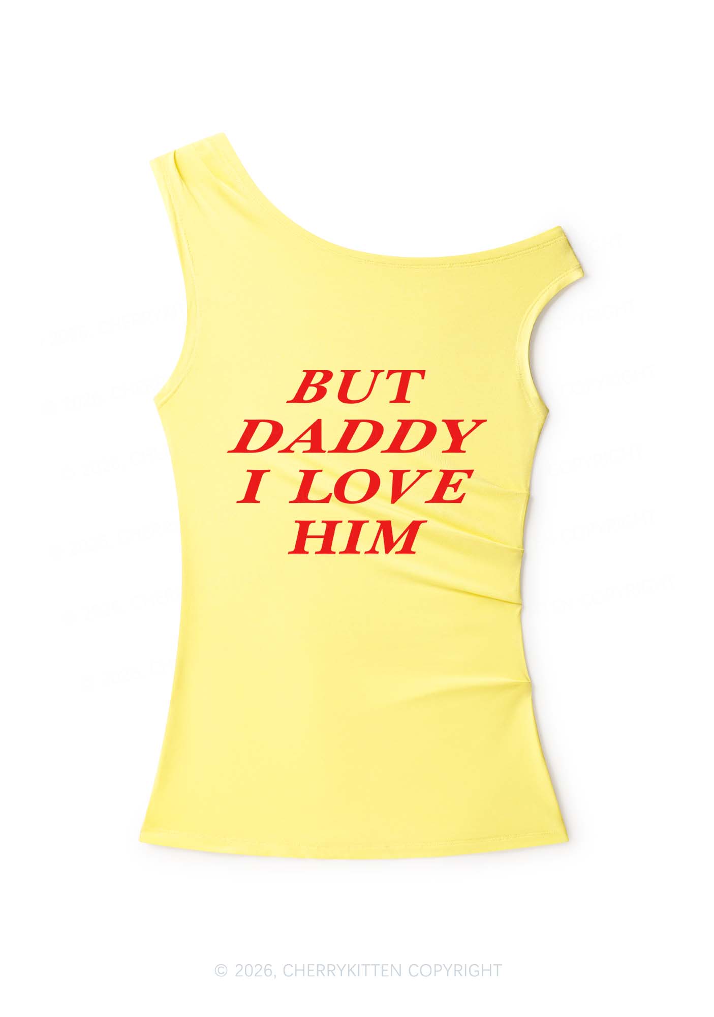 But Daddy I Love Him Y2K Off Shoulder Tank Top Cherrykitten