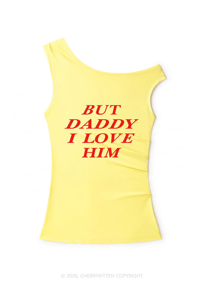But Daddy I Love Him Y2K Off Shoulder Tank Top Cherrykitten