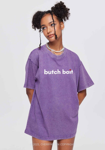 Butch Bait Heart Y2K Shirts Washed Tee Cherrykitten