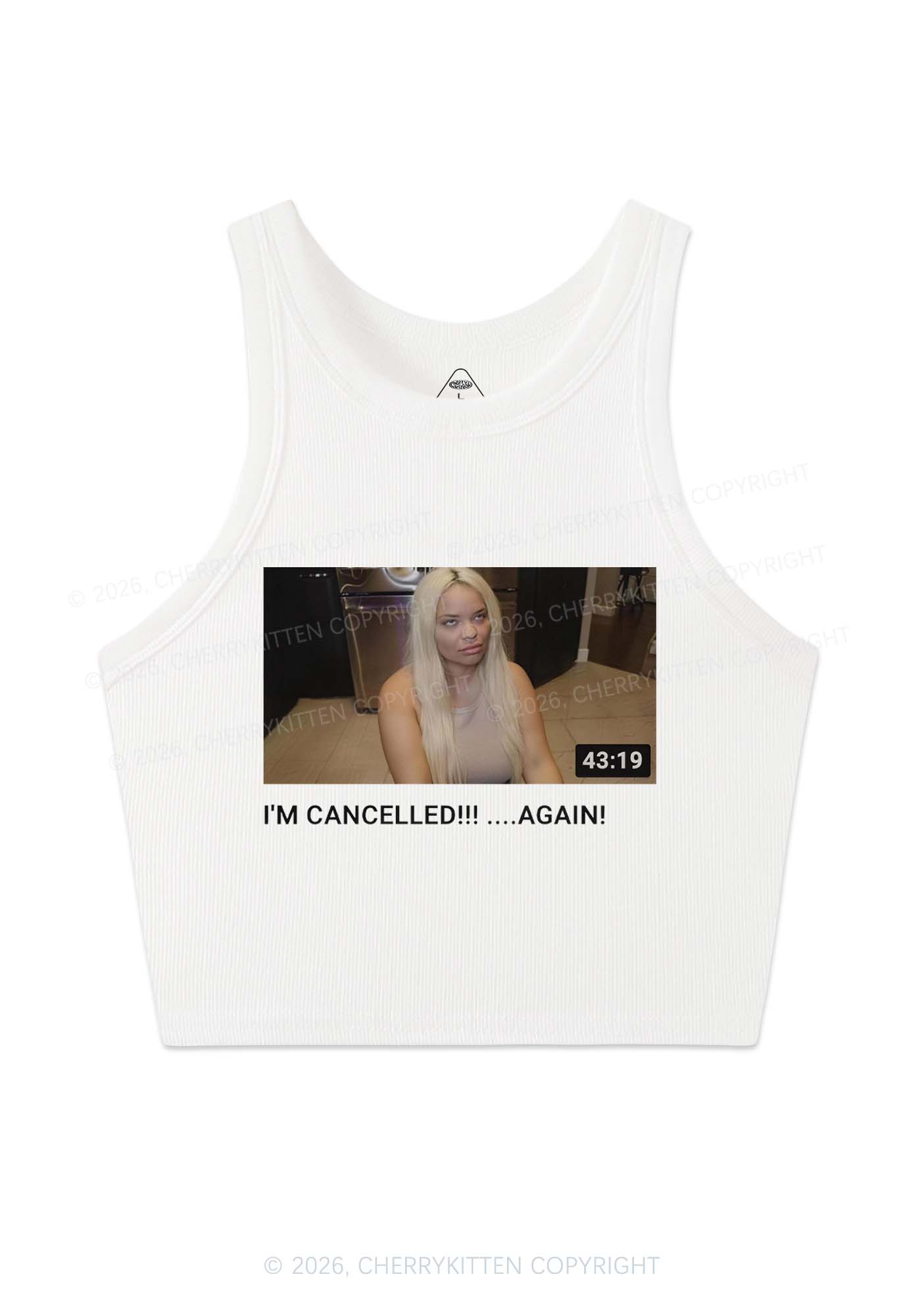 Im Canceled Again Y2K Crop Tank Top Cherrykitten