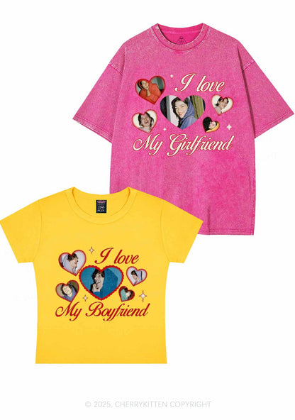 Custom Boyfriend Girlfriend Photos Y2K Valentine's Day Couple Shirt Cherrykitten