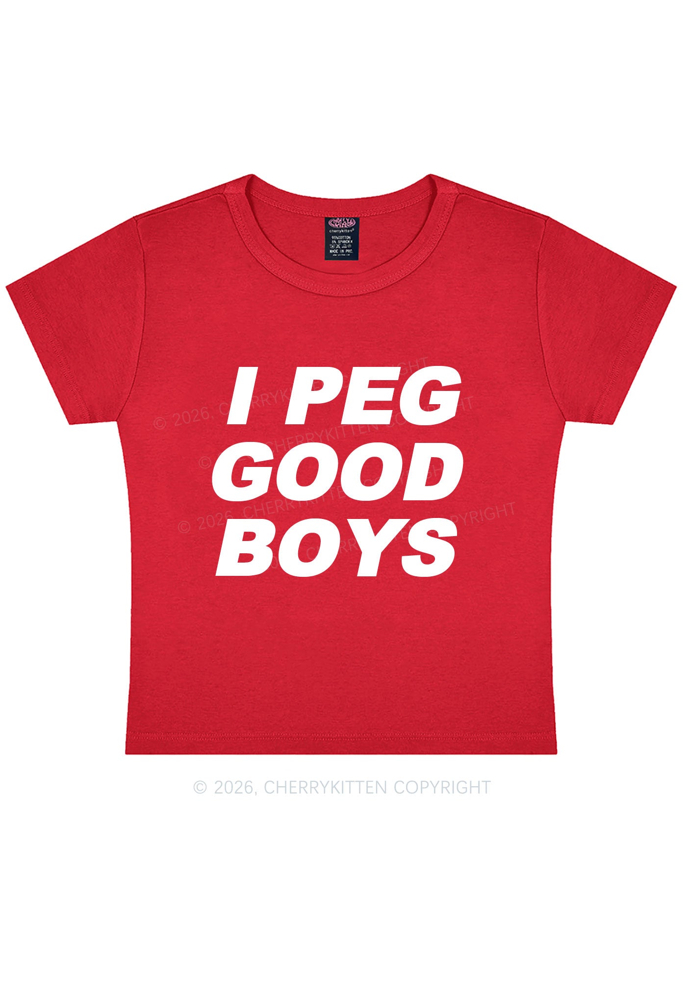 I Peg Good Boys Y2K Baby Tee Cherrykitten