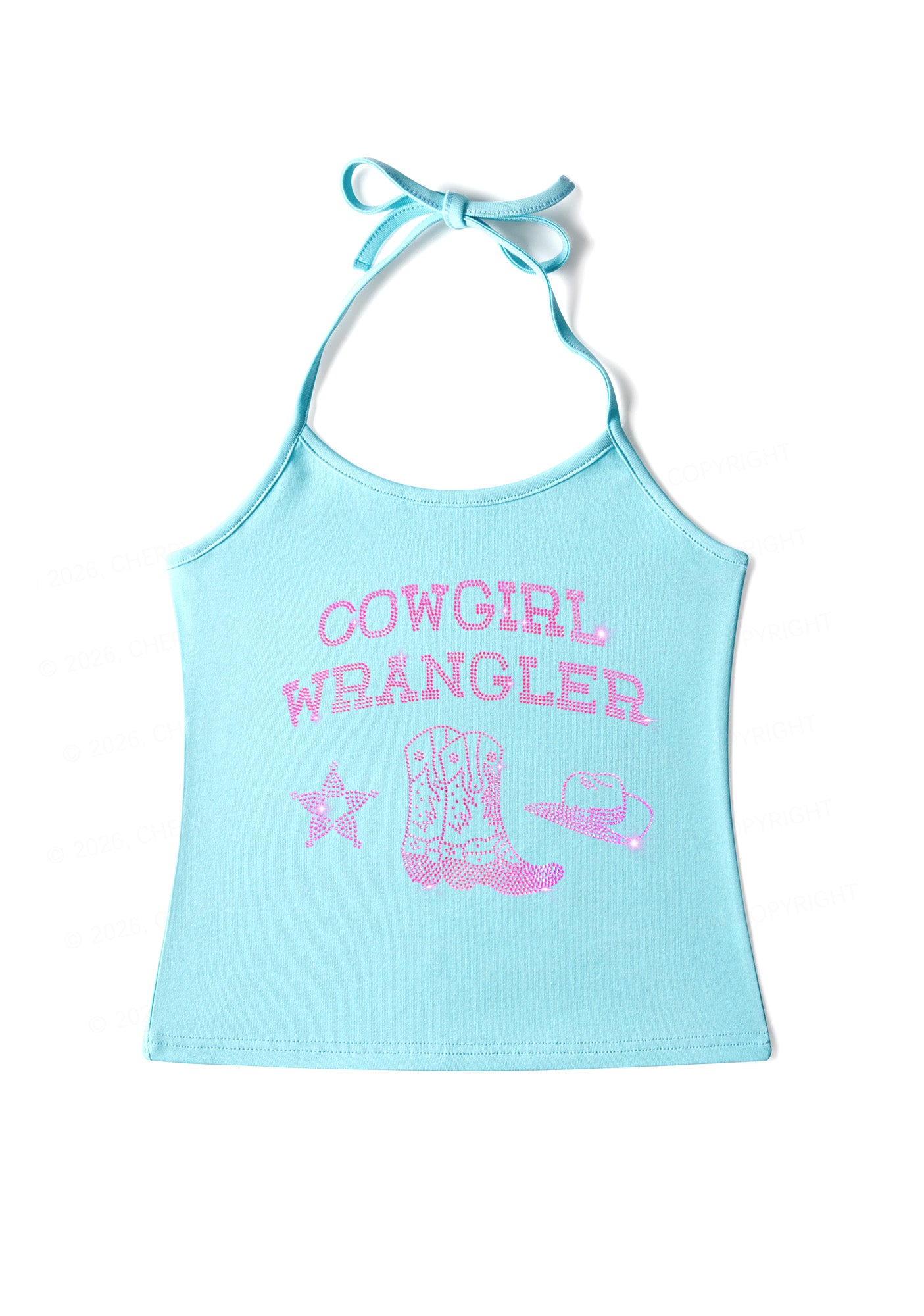 Rhinestone Cowgirl Wrangler Boots Pride Y2K Halter Neck Cami Cherrykitten