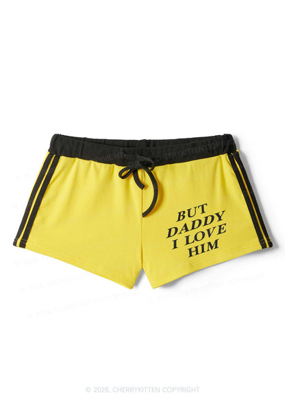 But Daddy I Love Him Pride Y2K Drawstring Mini Shorts Cherrykitten