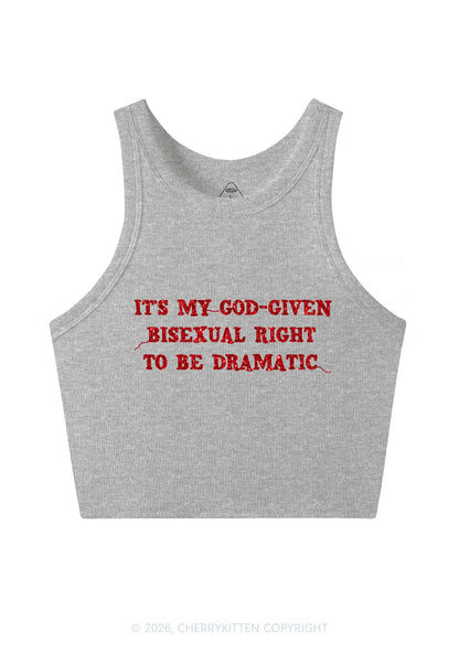 Glitter God Given Bisexual Right Pride Y2K Crop Tank Top Cherrykitten