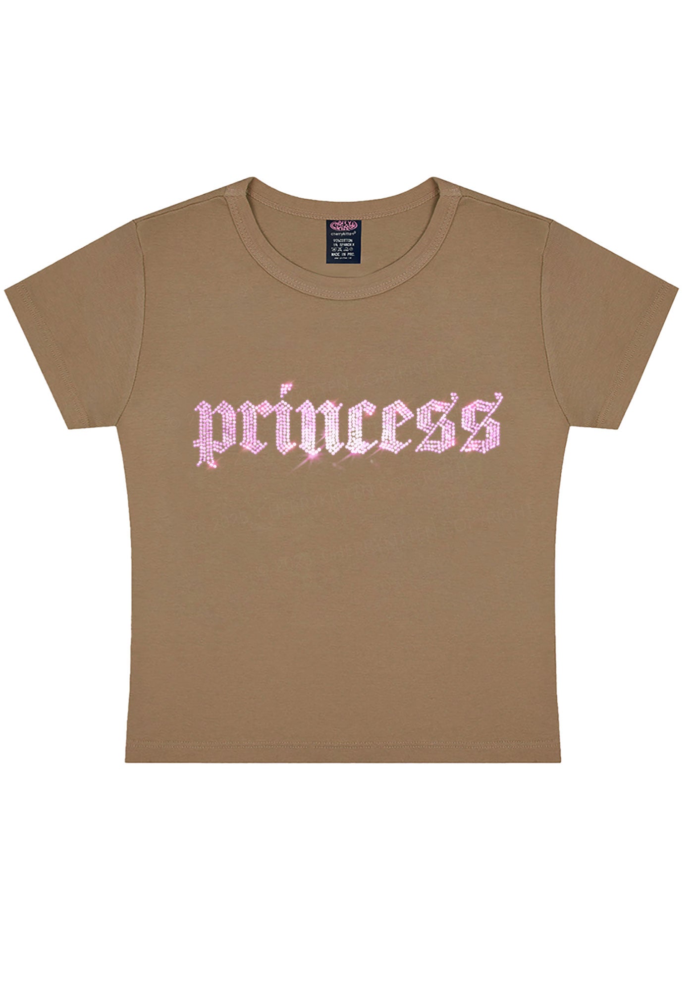 Cherrykitten Rhinestone Princess Y2K Baby Tee Cherrykitten for Sale
