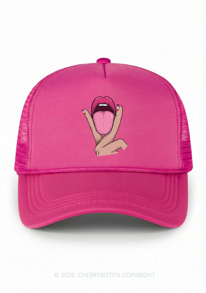 Lesbian Kissing Pride Y2K Trucker Hat Cherrykitten