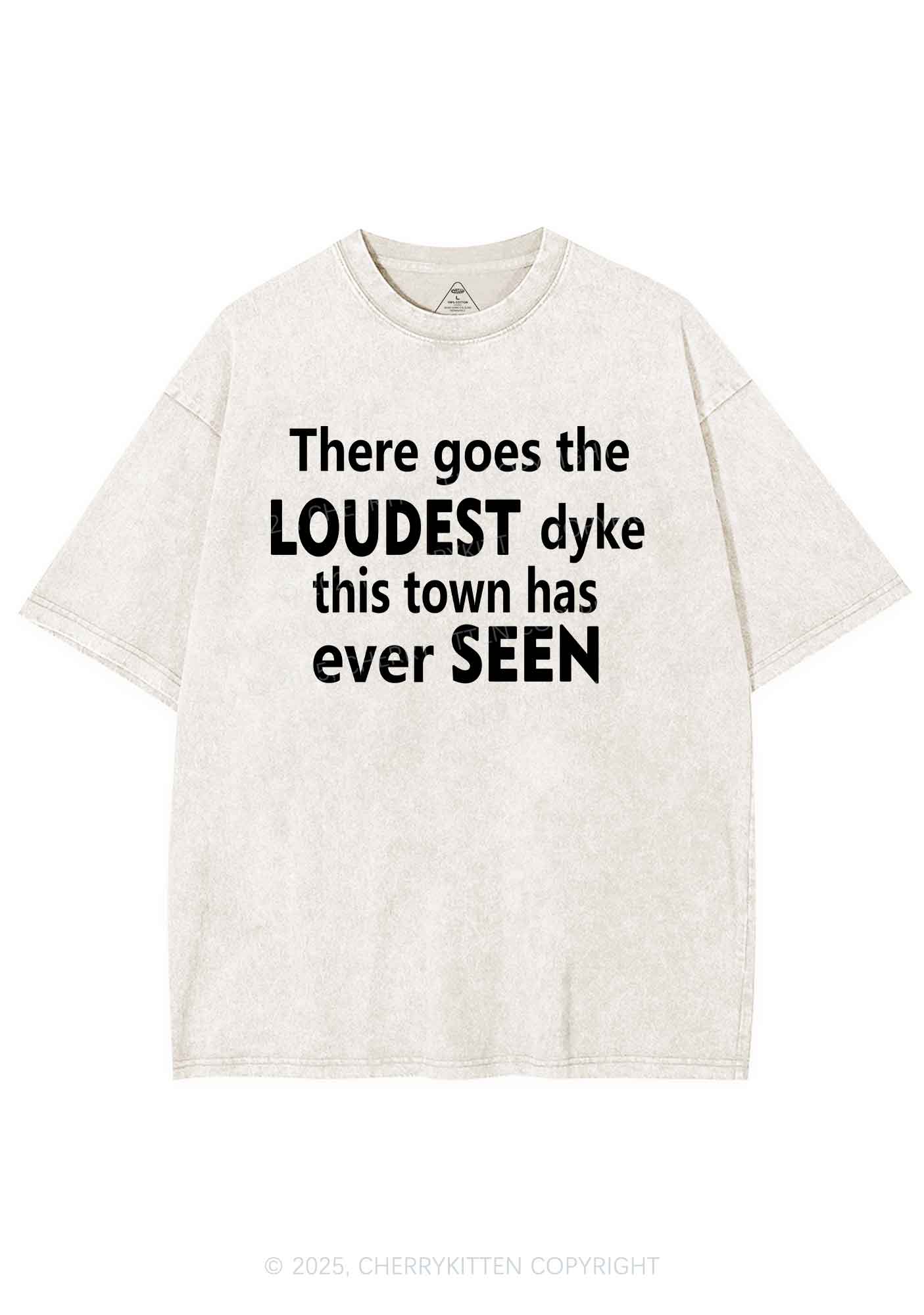 The Loudest Dyke Y2K Shirts Washed Tee Cherrykitten