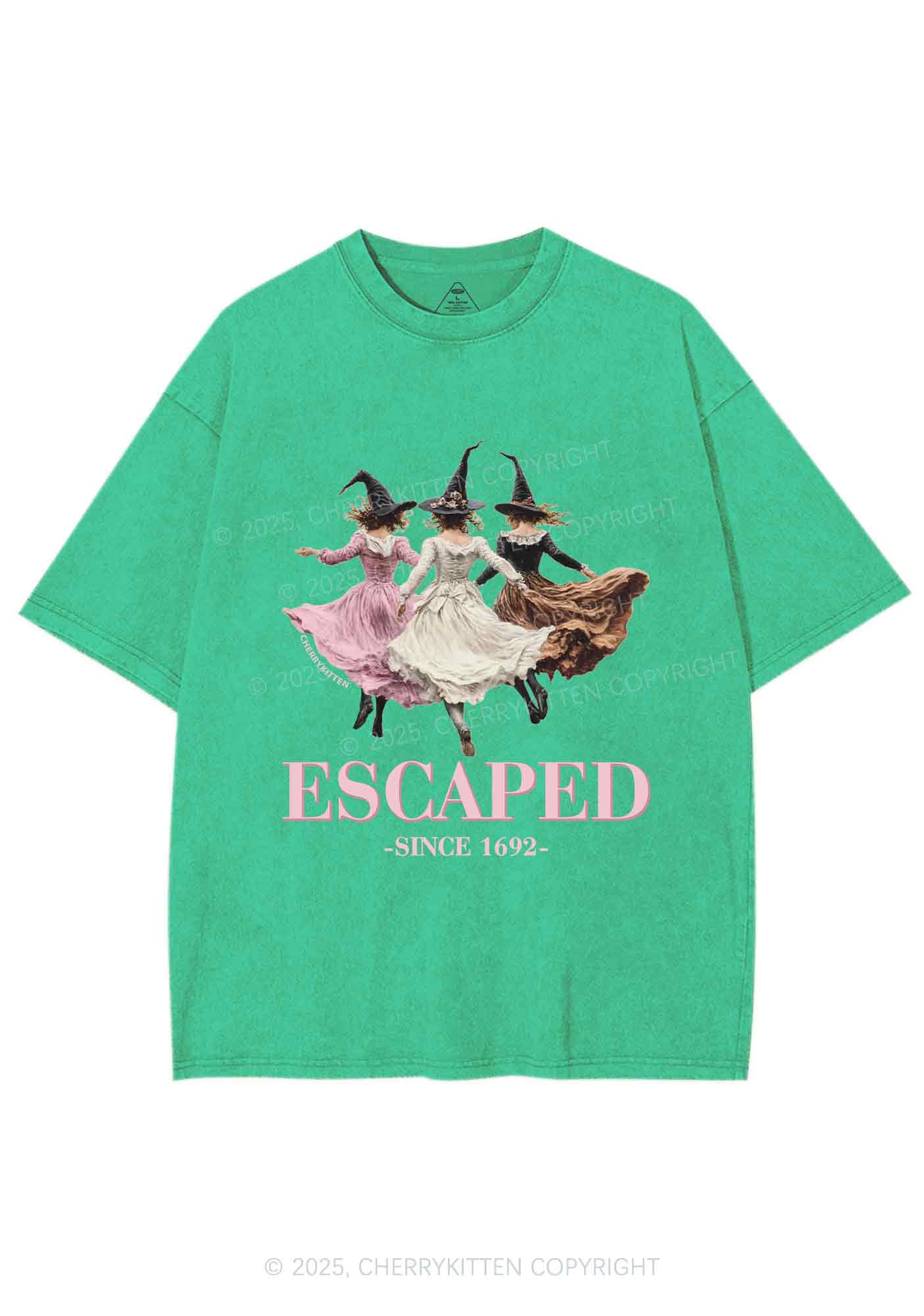 Halloween Escaped Skirts Witches Y2K Shirts Washed Tee Cherrykitten