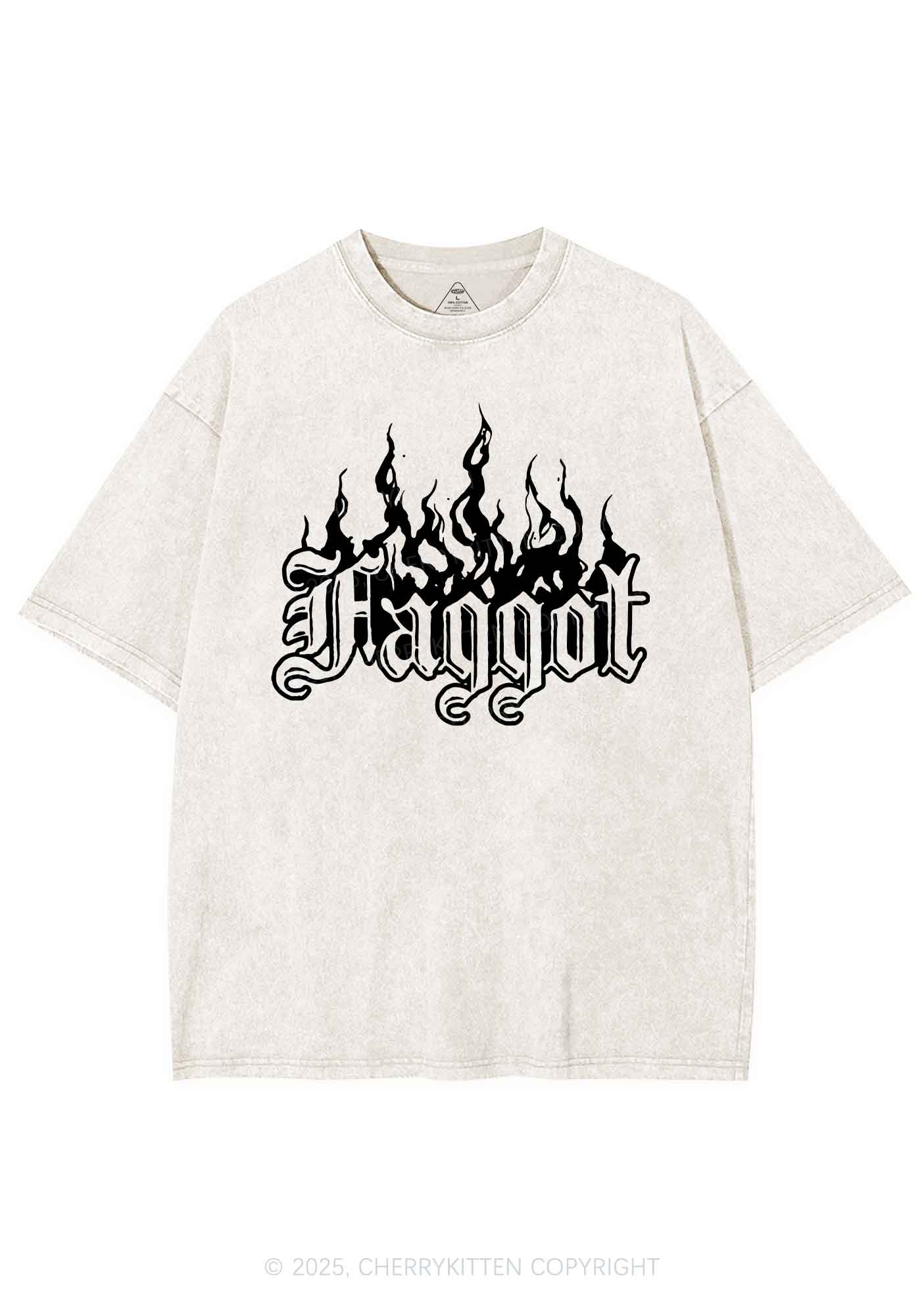 Halloween Goth Faggot Pride Y2K Shirts Washed Tee Cherrykitten
