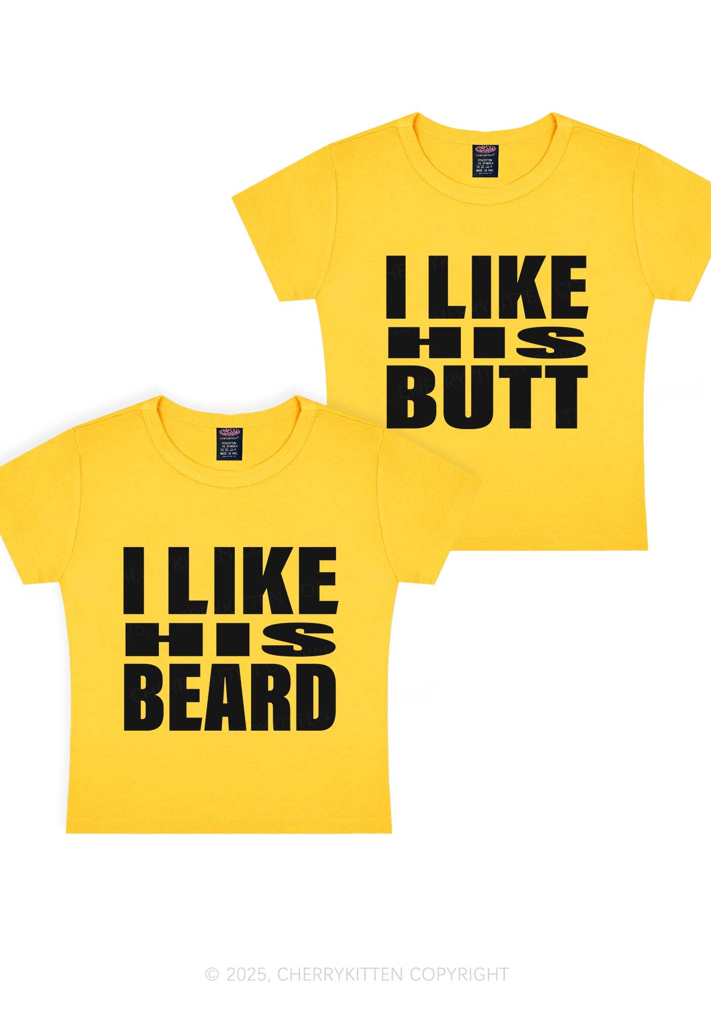 I Like His Beard Y2K Valentine's Day Baby Tee Cherrykitten