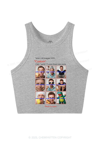Custom Photo Verification Code Y2K Crop Tank Top Cherrykitten