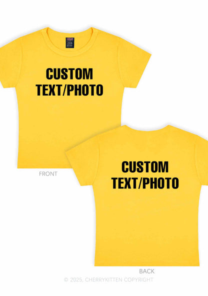 Custom Text Two Sides Y2K Baby Tee Cherrykitten