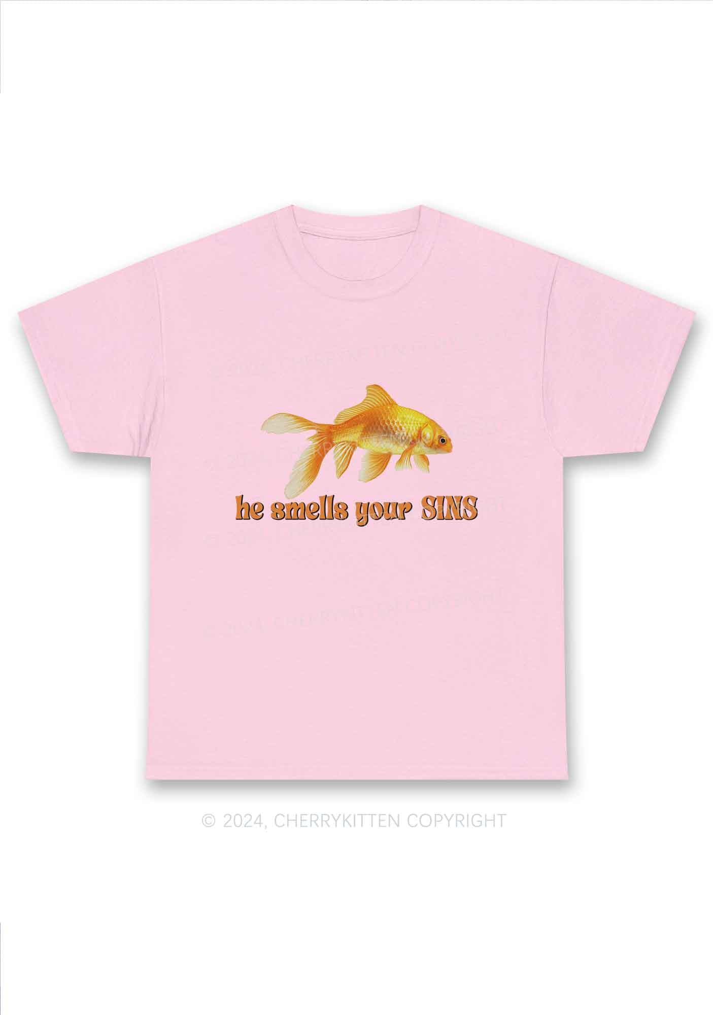 He Smells Your Sins Y2K Chunky Shirt Cherrykitten