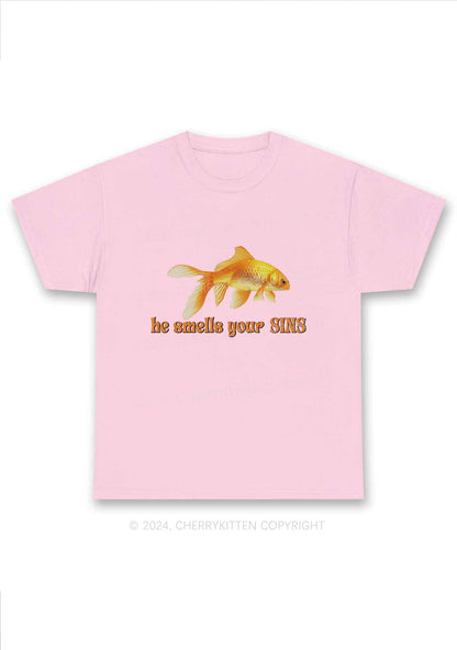 He Smells Your Sins Y2K Chunky Shirt Cherrykitten