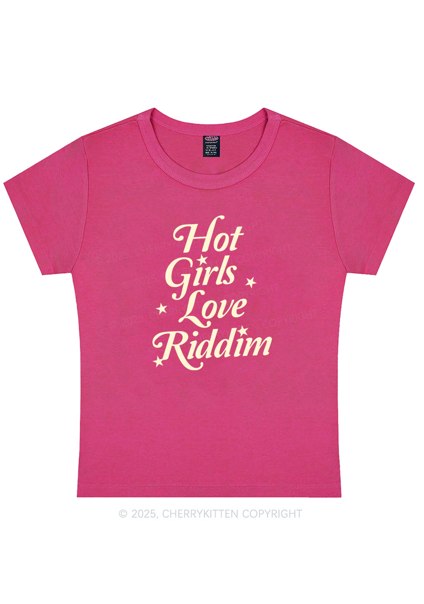 Hot Girls Love Riddim Y2K Baby Tee Cherrykitten