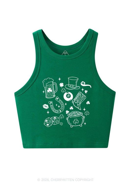 Luck Symbols St Patricks Y2K Crop Tank Top Cherrykitten