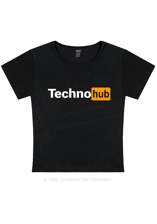 Techno Hub Y2K Baby Tee Cherrykitten