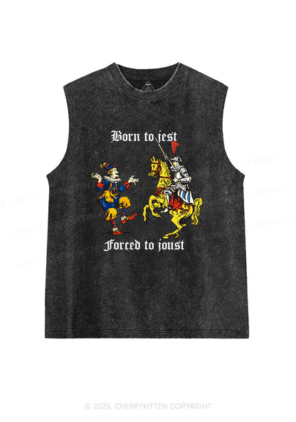 Born to Jest Forced to Joust Y2K Washed Muscle Tank Cherrykitten